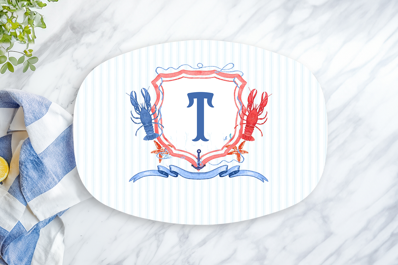 Personalized Lobster Monogram Platter