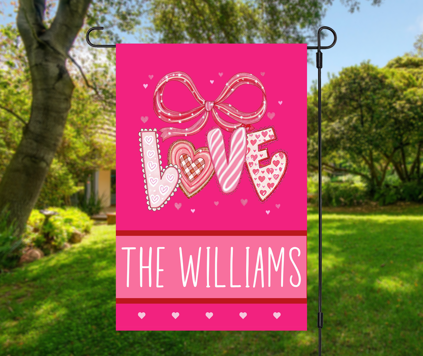 Personalized Valentine LOVE Garden Flag