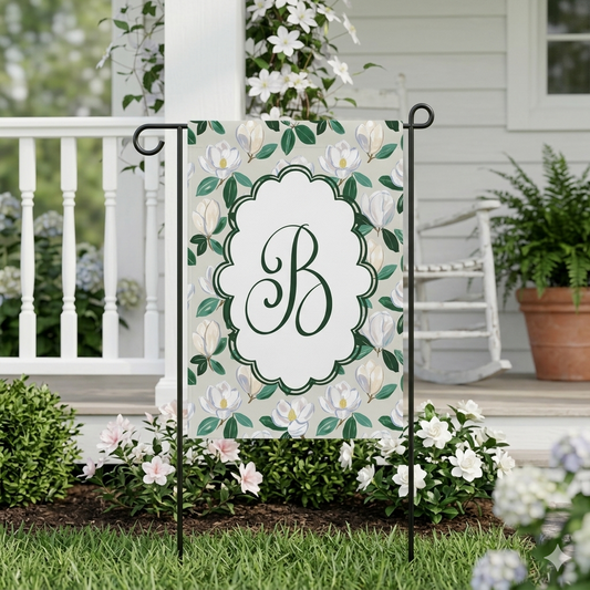 Magnolia Monogram Garden Flag