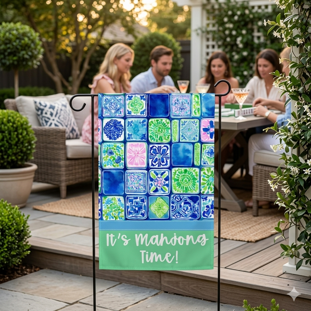 Mahjong Garden Flag
