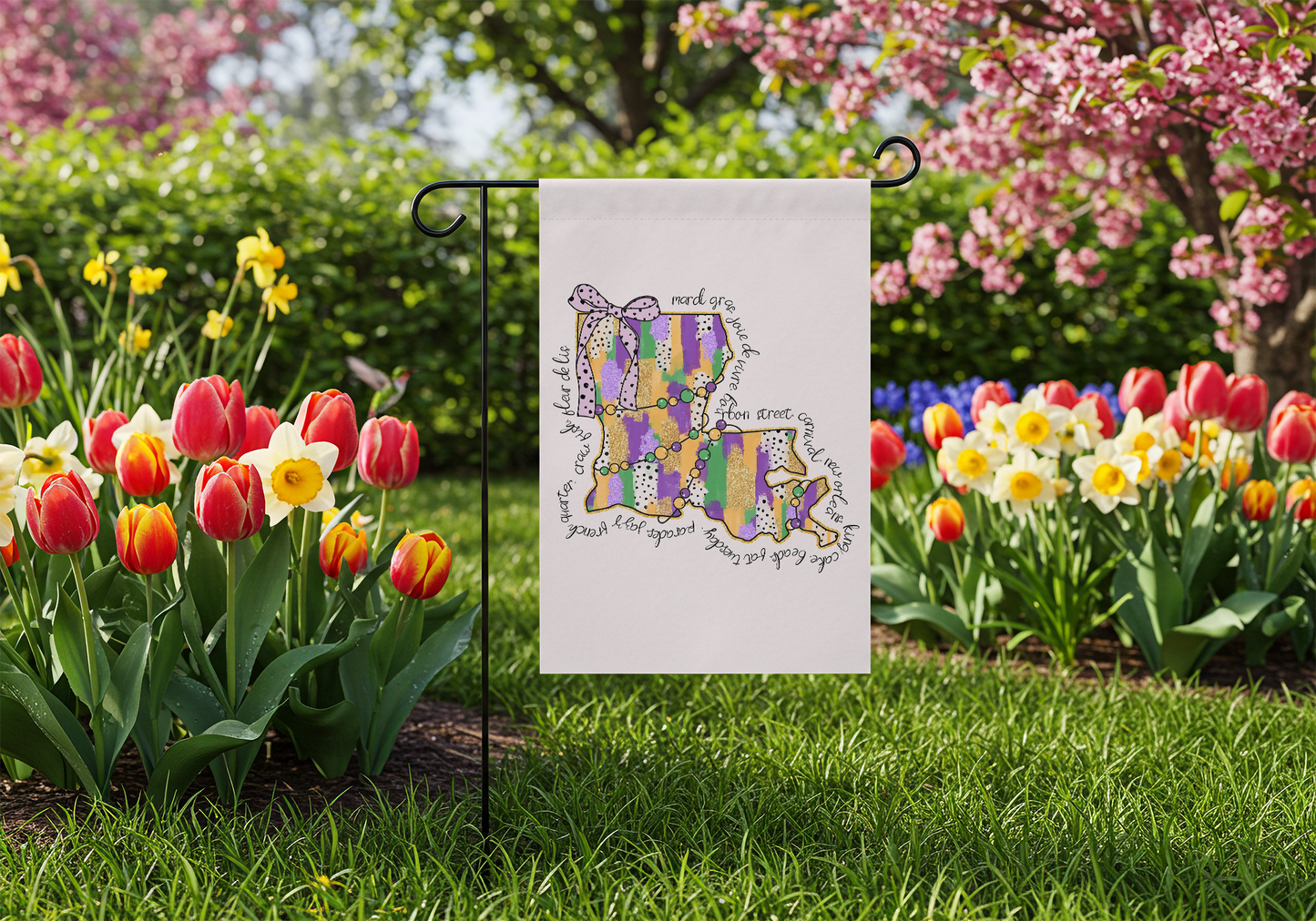 Mardi Gras Louisiana Garden Flag