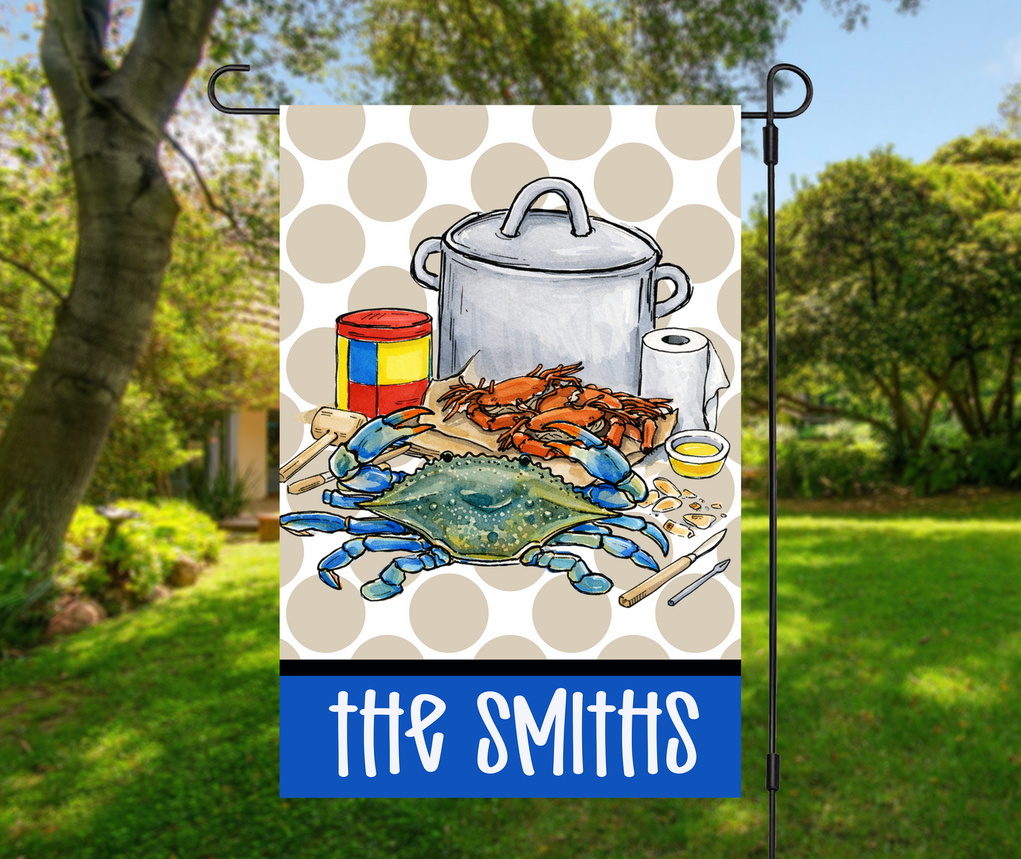Personalized Maryland Blue Crab Garden Flag