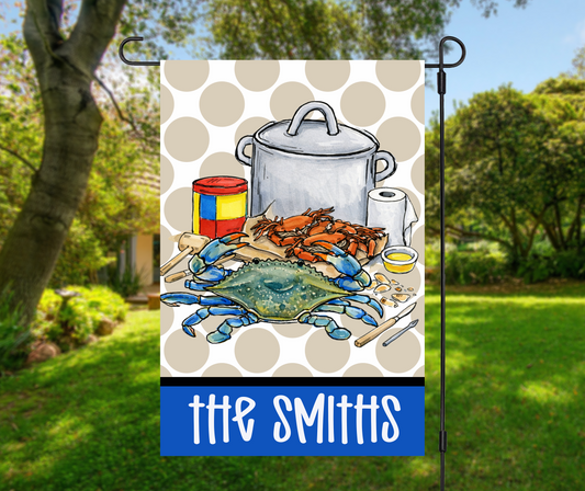 Personalized Maryland Blue Crab Garden Flag