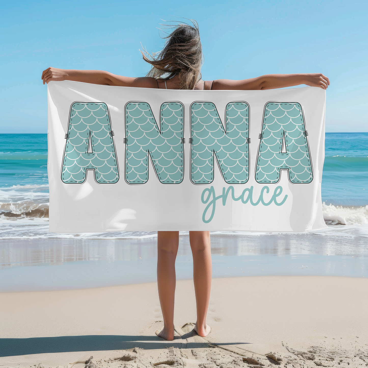 Personalized Mermaid Beach Towel