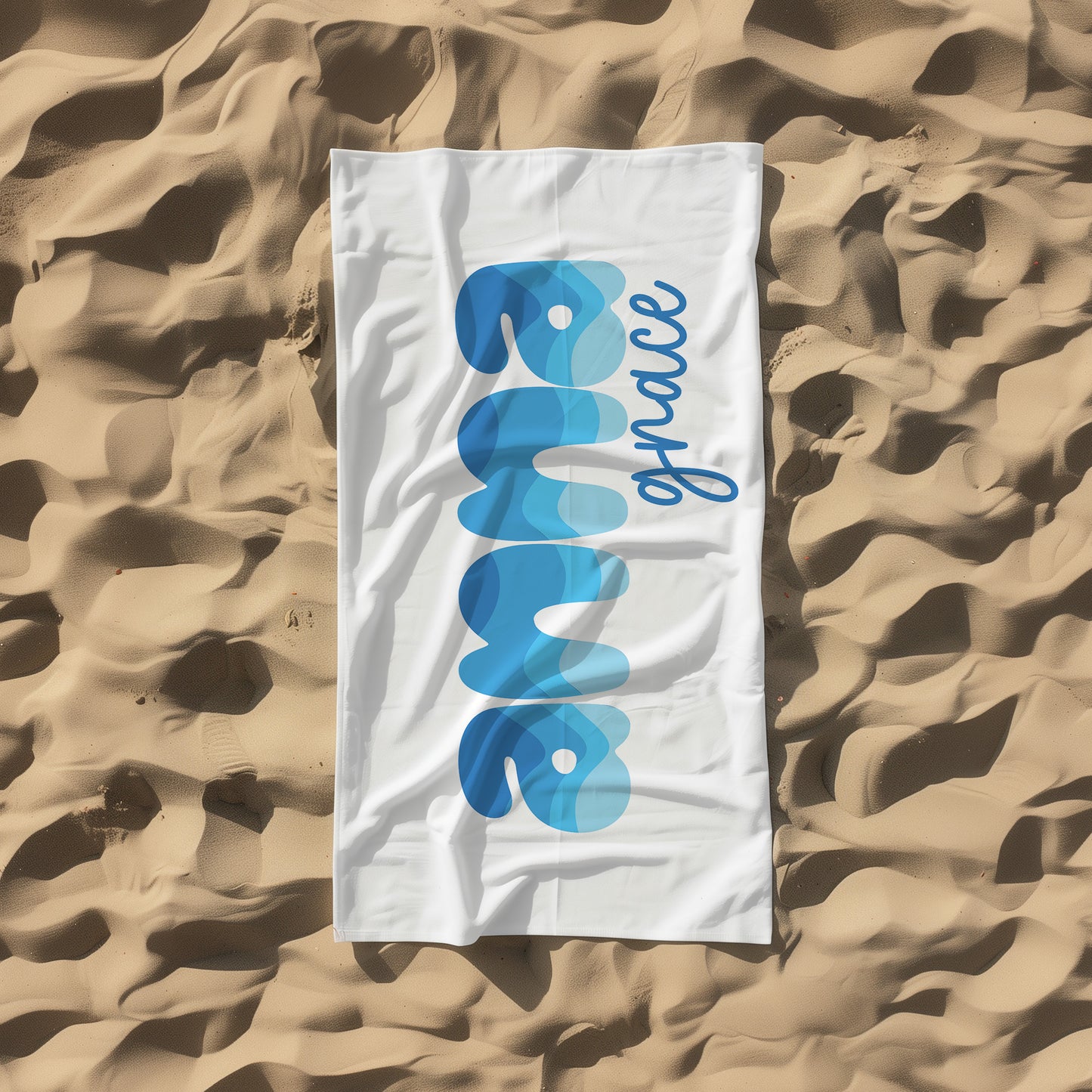 Personalized Ocean Wave Beach Towel