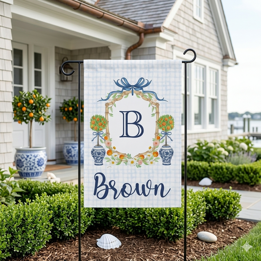 Personalized Citrus Monogram Garden Flag