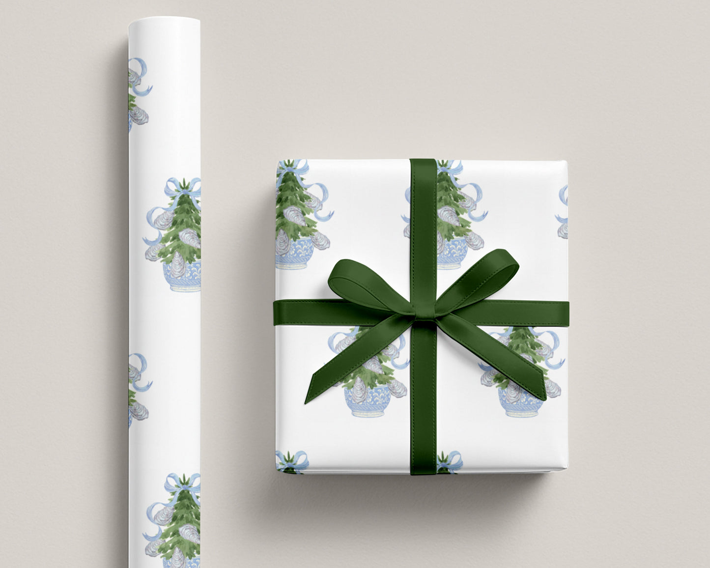 Oyster Shell Christmas Wrapping Paper