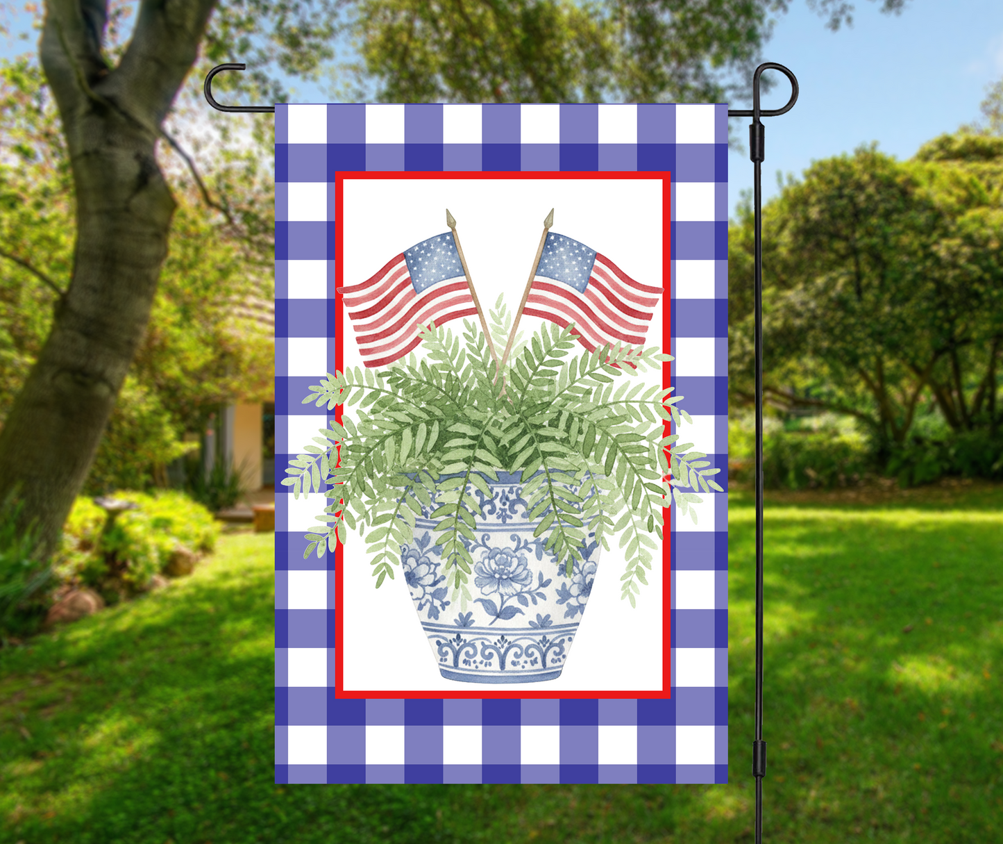 Patriotic Chinoiserie Garden Flag
