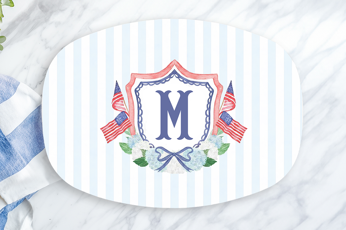 Personalized Patriotic Monogram Platter