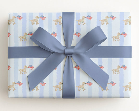 Patriotic Dog Gift Wrap 4th of July