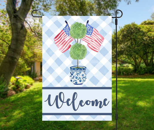 Patriotic Welcome Garden Flag