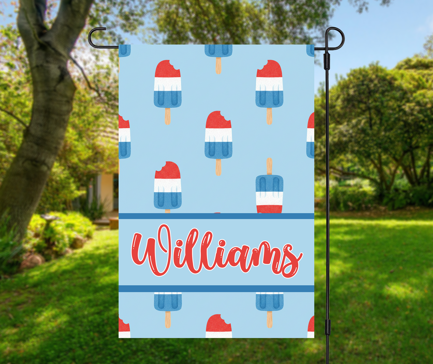 Patriotic Popsicle Garden Flag, Personalized