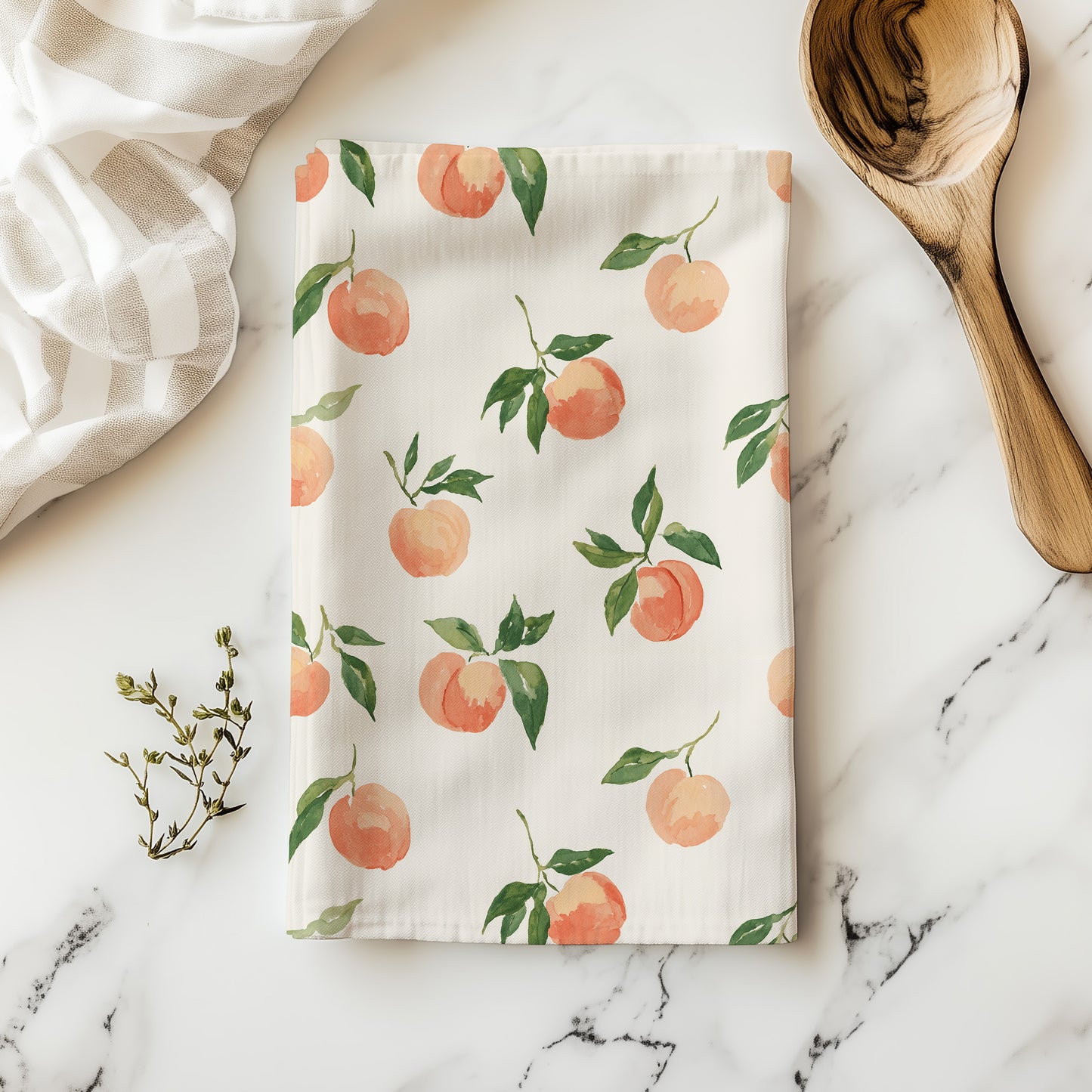 Peaches Tea Towel