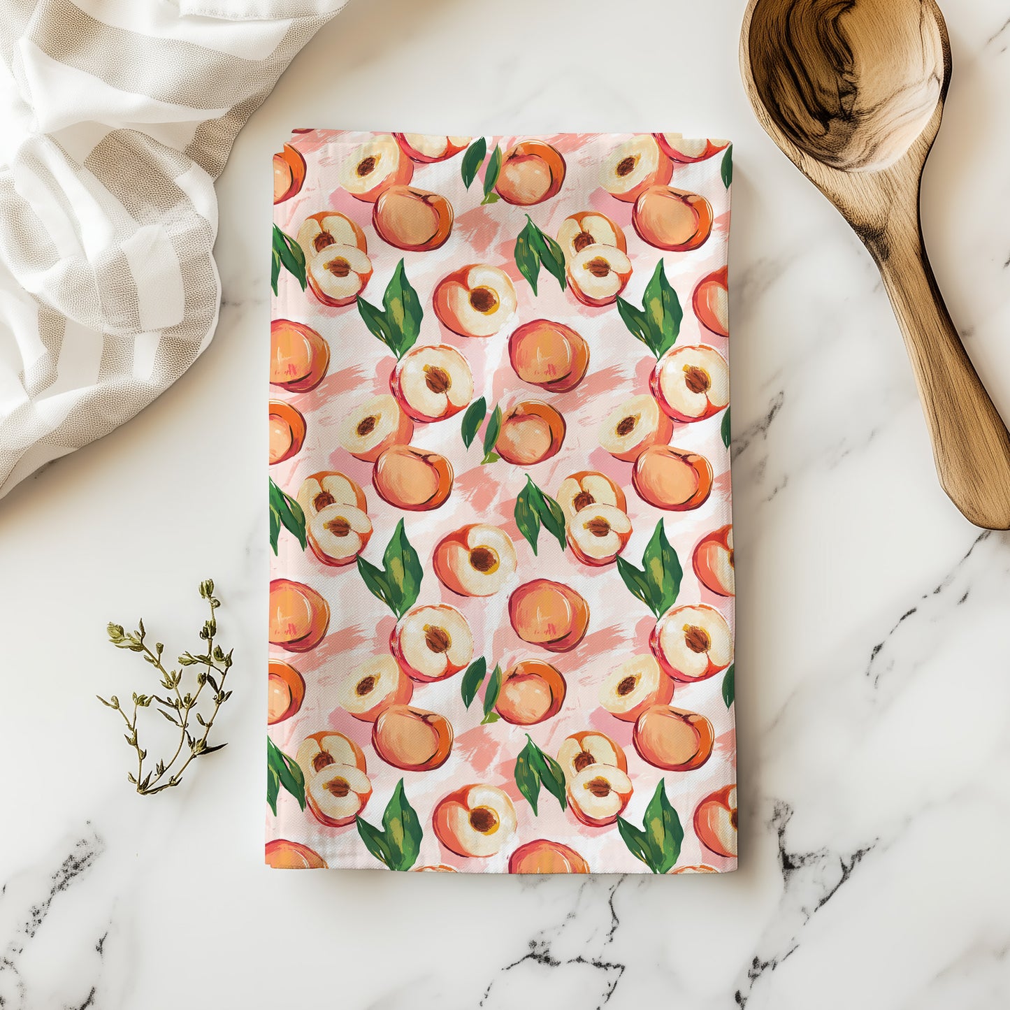 Peaches Tea Towel