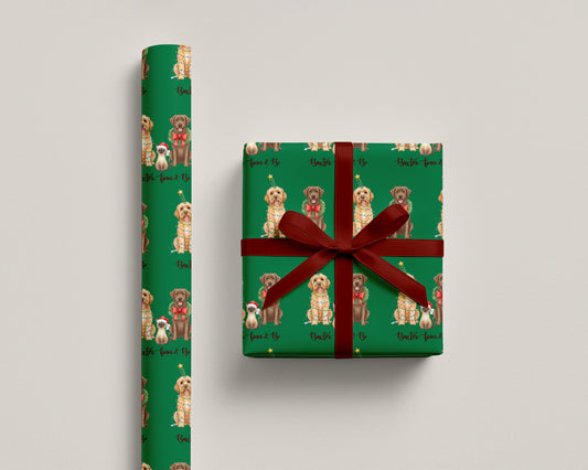 Personalized Dog Christmas Wrapping Paper