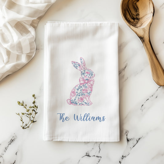 Personalized Easter Chinoiserie Tea Towel