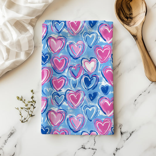 Preppy Heart Tea Towel