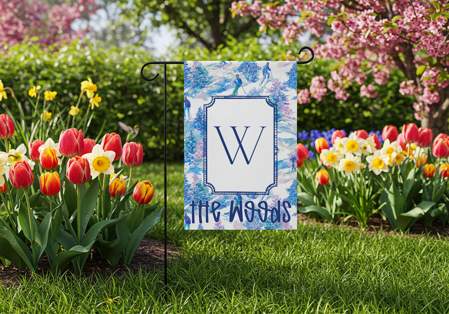 Personalized Preppy Winter Ski Flag