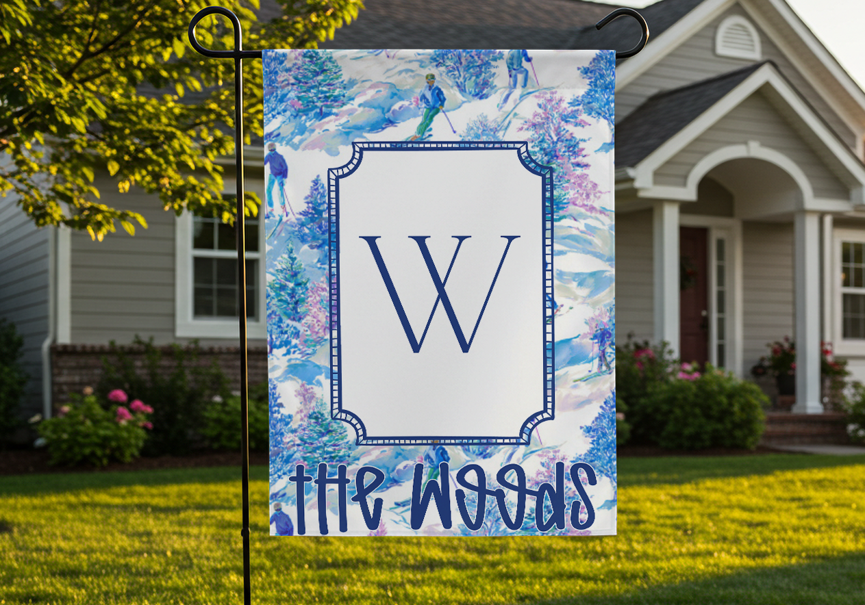 Personalized Preppy Winter Ski Flag