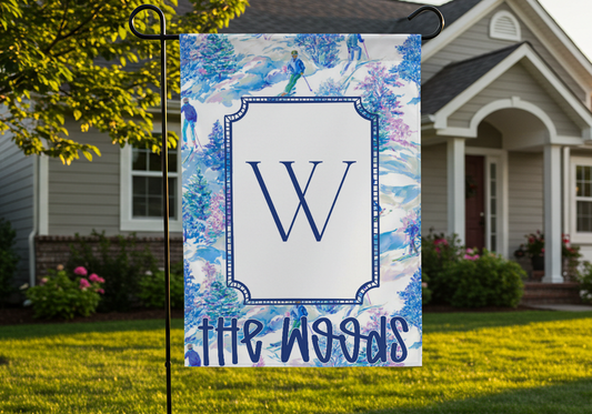 Personalized Preppy Winter Ski Flag