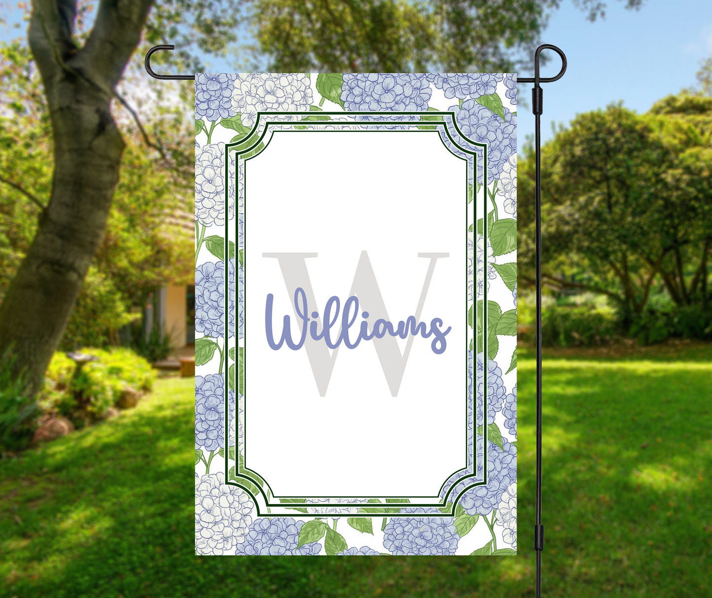 Personalized Hydrangea Garden Flag
