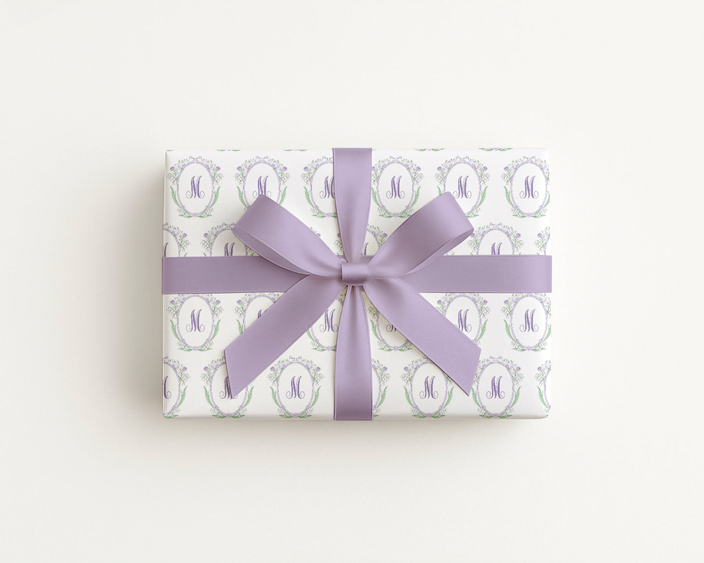 Lavender Lily of the Valley Monogram Wrapping Paper
