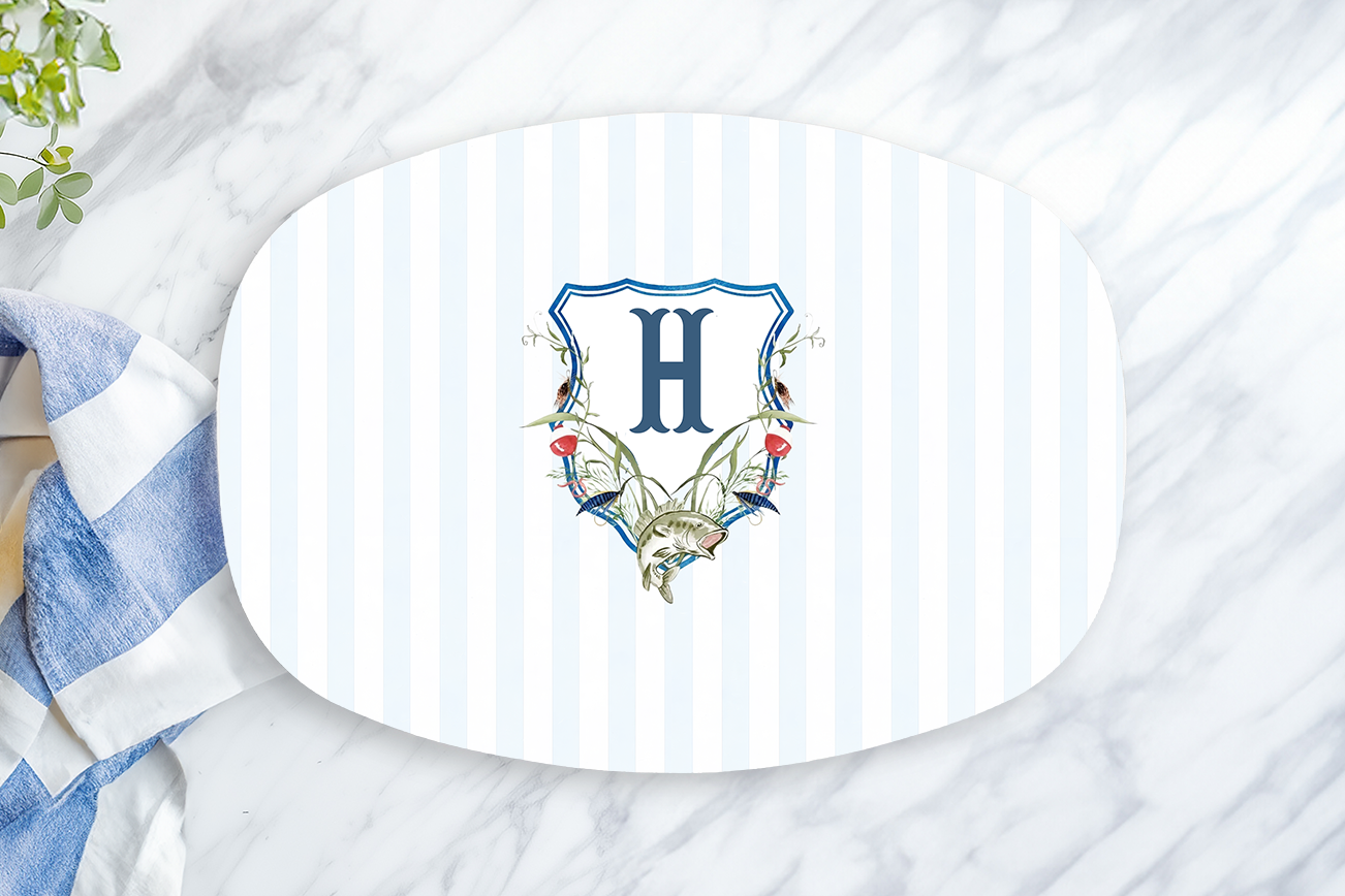 Personalized Fishing Monogram Platter