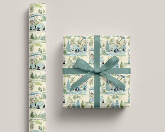 Golf Christmas Wrapping Paper