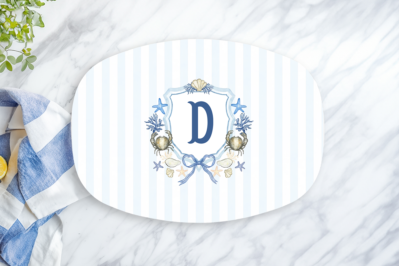 Personalized Seashell Monogram Platter