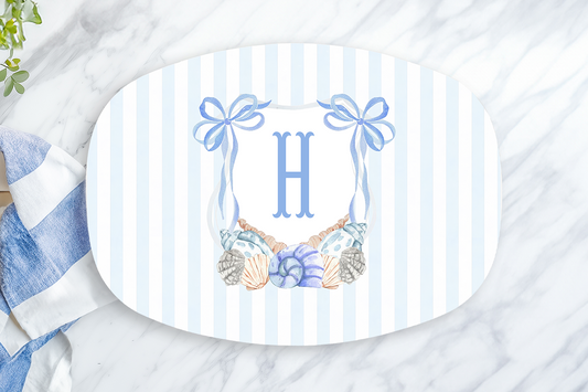 Personalized Seashell  Coastal Monogram Platter