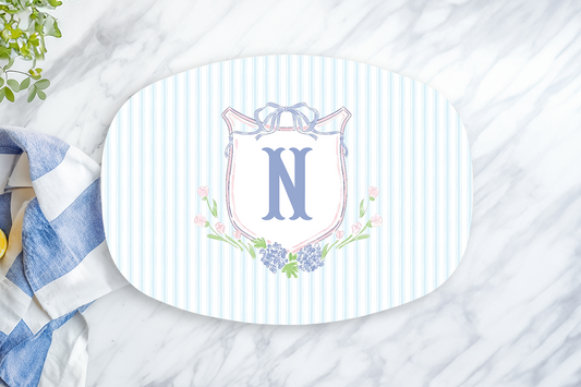 Personalized Floral Monogram Platter