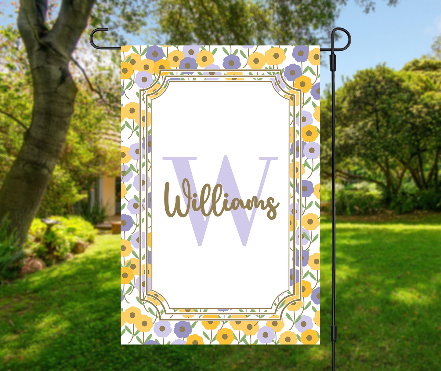 Personalized Spring Floral Garden Flag
