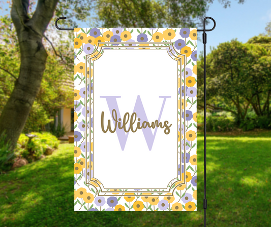 Personalized Spring Floral Garden Flag