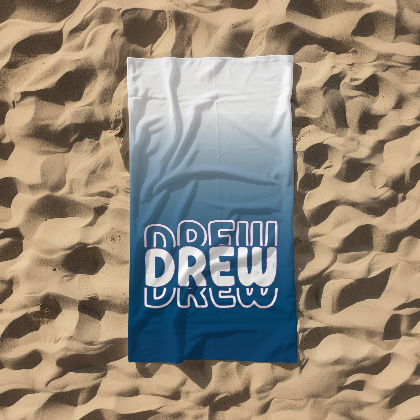 Personalized Navy Ombre Beach Towel