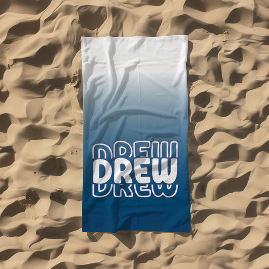 Personalized Navy Ombre Beach Towel