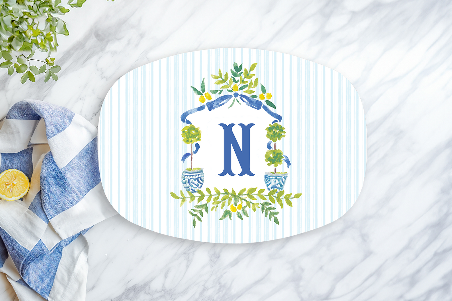 Personalized Topiary Monogram Platter