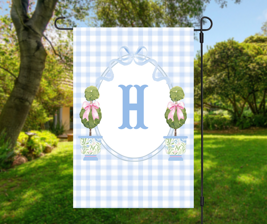Personalized Preppy Topiary Garden Flag