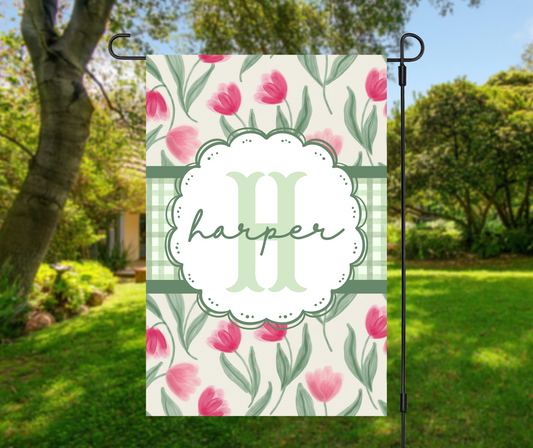 Personalized Tulip Garden Flag
