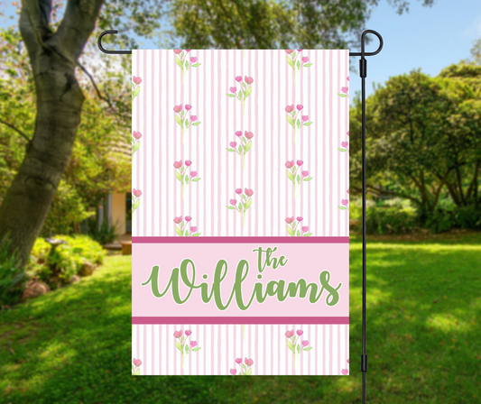 Personalized Delicate Tulip Garden Flag