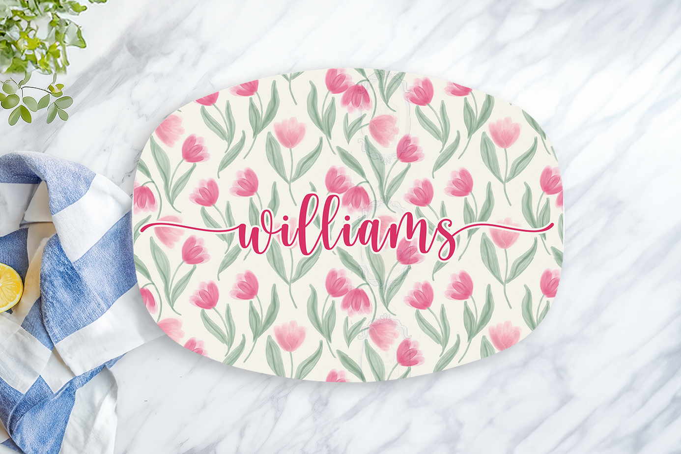 Personalized Tulip Serving Platter