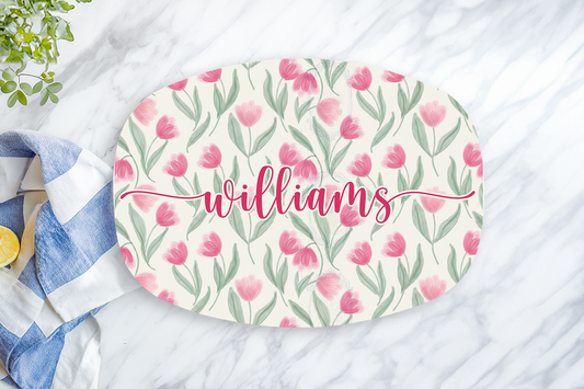 Personalized Tulip Serving Platter