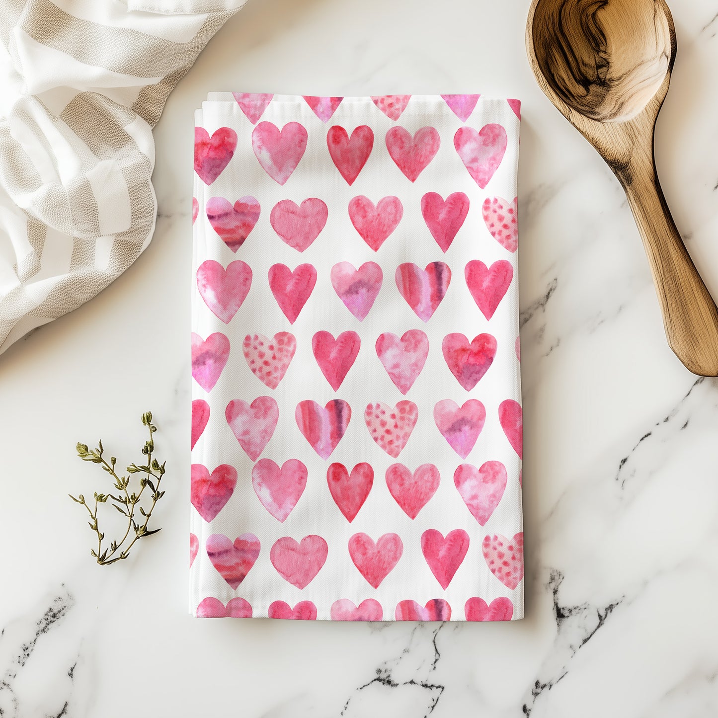 Valentines Heart Tea Towel