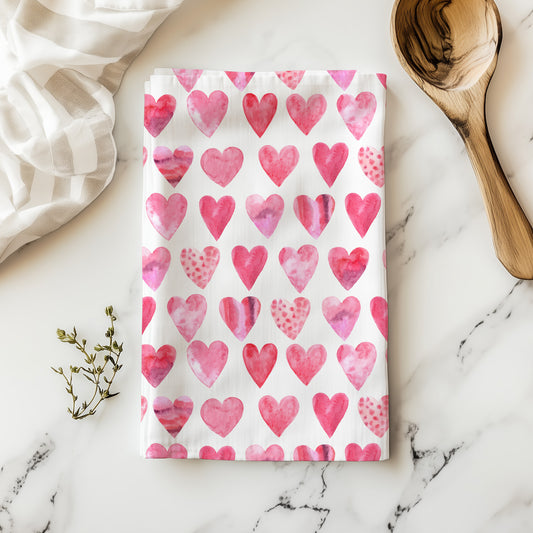 Valentines Heart Tea Towel