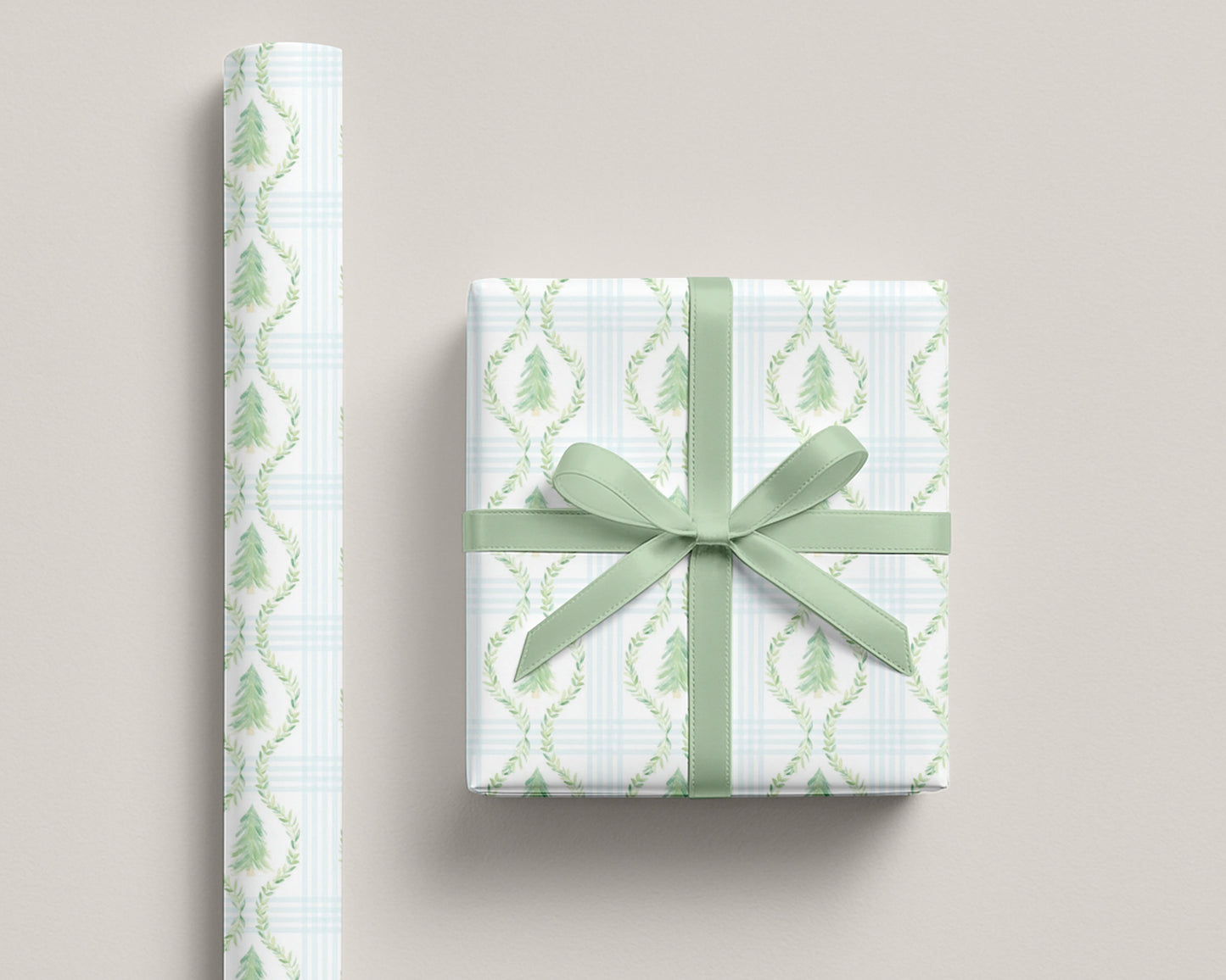 Watercolor Christmas Tree Wrapping Paper
