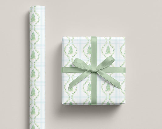 Watercolor Christmas Tree Wrapping Paper