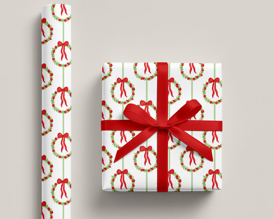 Christmas Wreath Wrapping Paper